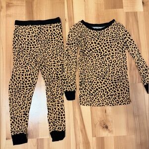 Little Sleepies Leopard Print Pajama Set - Black & Tan